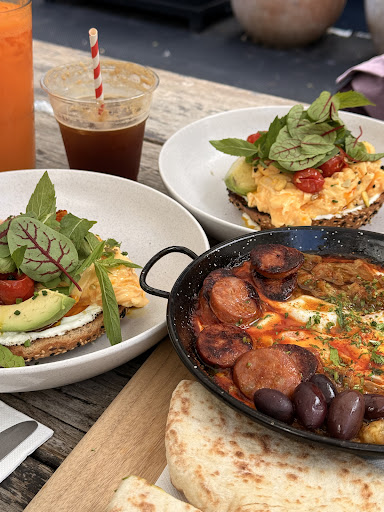 Shakshuka and breakfast plates at Shuk